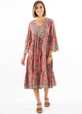 Rochie corail imprimeu cashmire - Img 3