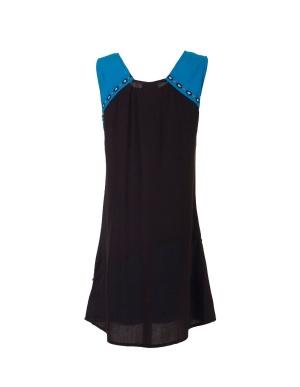 Rochie în 2 tonuri din vâscoză cu broderii - Img 3