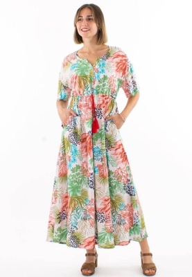 Rochie lunga cu imprimeu oceanic - Img 1