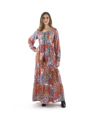 Rochie lunga cu pieptar etnic brodat - Img 4