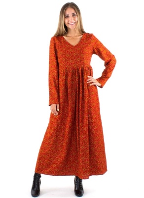 Rochie lunga cu print arabesque - Img 1
