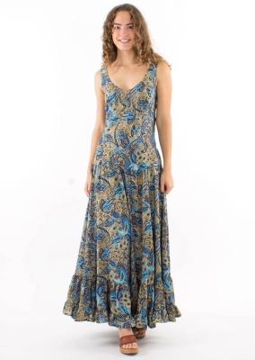 Rochie lunga print floral blue - Img 1