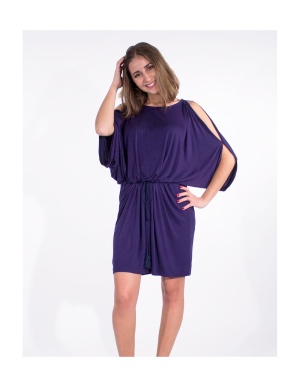 Rochie marine vâscoză cu croi lejer - Img 1