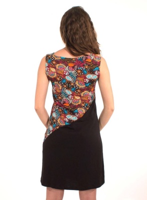 Rochie neagra bbc cu print colorat - Img 2