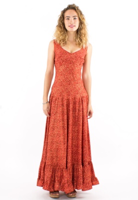 Rochie Sari lungă nuanță somon - Img 2