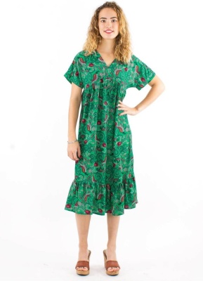 Rochie smarald imprimeu cashmire - Img 1