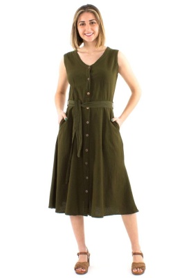 Rochie stil vintage nuanta army - Img 2