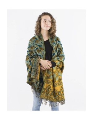 Șal petrol Boho floral - Img 2