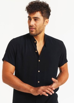 Camasa neagra guler mandarin - Img 2