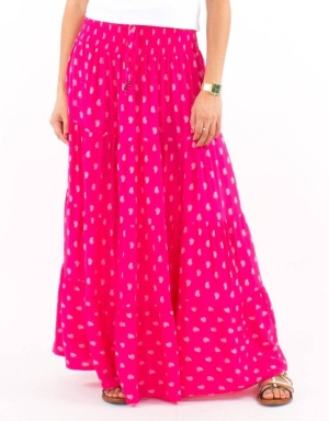 Fusta lunga rose print Bali - Img 3