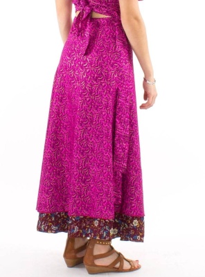Fusta lunga sari cu print boho - Img 2