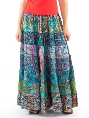 Fusta Maxi Blue cu volane - Img 1