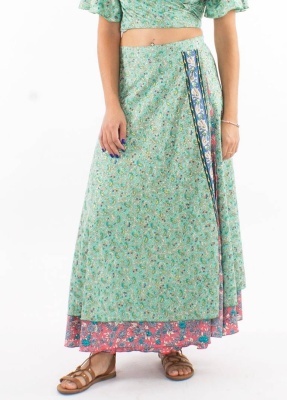 Fusta Maxi Sari Wrap nuanta menta - Img 3