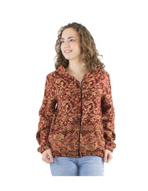 Geaca bordeaux Jacquart Print Cashmere - Img 3