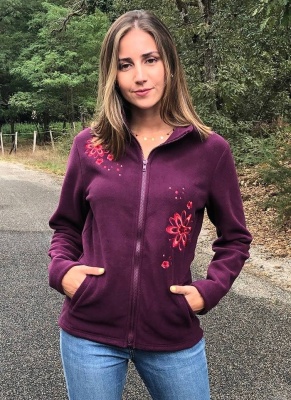 Hanorac stil jacheta purple polar - Img 2