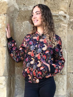 Jacheta din tricot cu print floral - Img 2