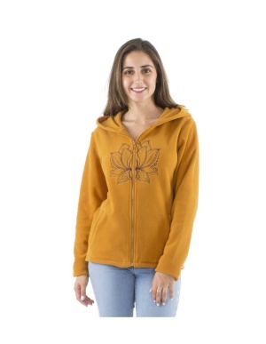 Jacheta mustar cu broderie Lotus - Img 3