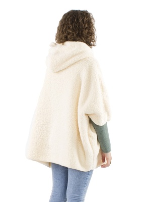 Jachetă Poncho bej din polar - Img 2