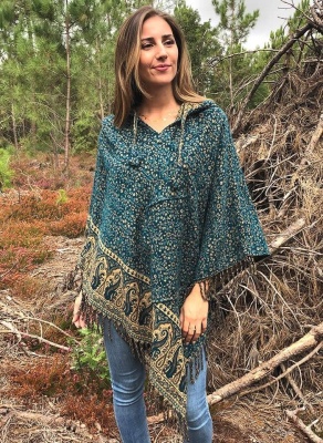 Poncho boho nuanta petrol - Img 5