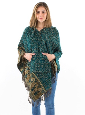 Poncho boho nuanta petrol - Img 3