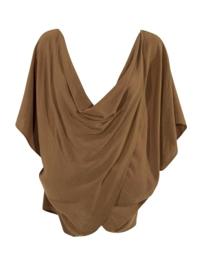 Poncho chic kaki croi incrucisat - Img 1