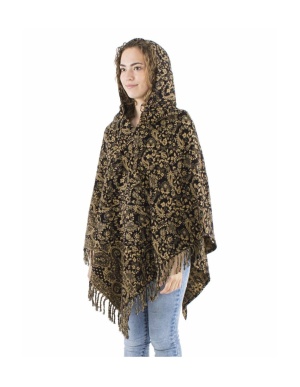 Poncho negru Print Cashmere - Img 3