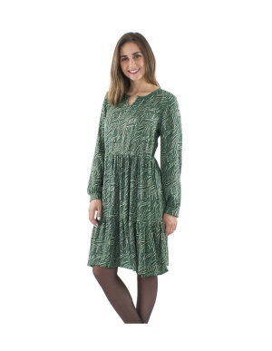 Rochie kaki Midi Retro Print Safari - Img 2