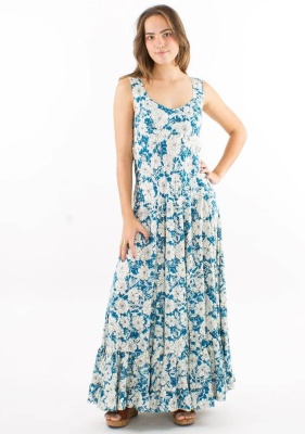 Rochie lunga blue print anemone - Img 3