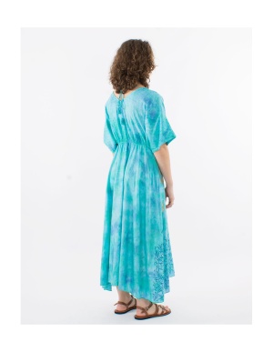 Rochie lunga menta bumbac cu captuseală - Img 3