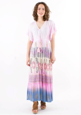 Rochie lunga rose Tie Dye Maori - Img 2