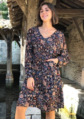 Rochie marine cu imprimeu "nuit" - Img 1
