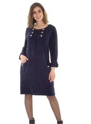 Rochie marine tricot nasturi deco - Img 3