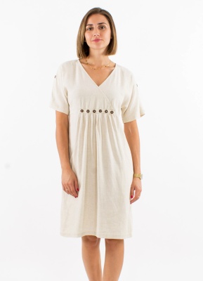 Rochie midi din in și vâscoză - Img 2