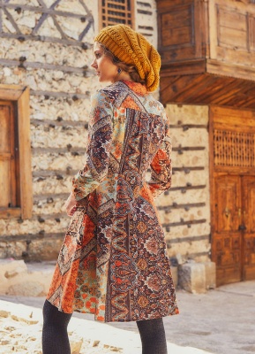 Rochie Midi evazată print etnic - Img 2
