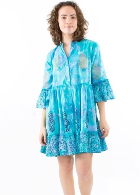Rochie tunica menta maneci evazate - Img 3
