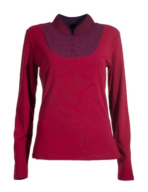 Bluza bordeaux cu model oriental - Img 2