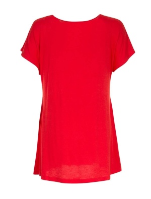 Bluza corail cu pieptar brodat - Img 3
