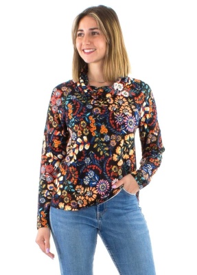 Bluza hippie-chic cu guler drapat - Img 1