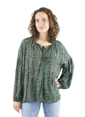 Bluza kaki larga stil Retro - Img 1