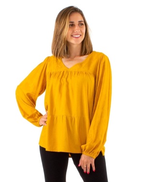 Bluza mustar cu croi amplu - Img 1