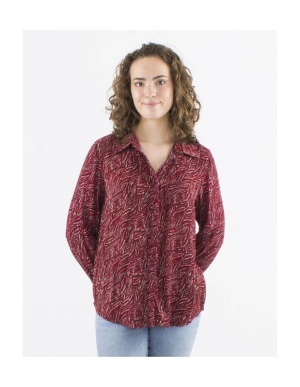 Bluza Retro bordeaux Print Safari - Img 3