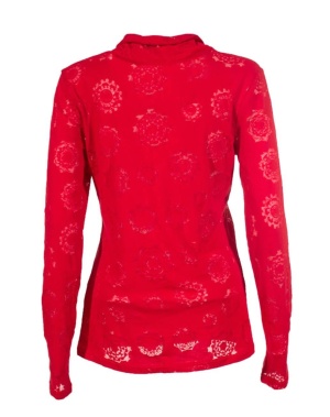 Bluza rosie cu efect devore - Img 3