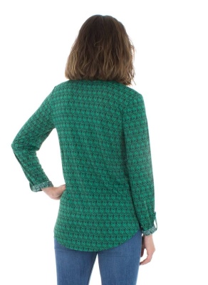Bluza verde cu print bambus - Img 2