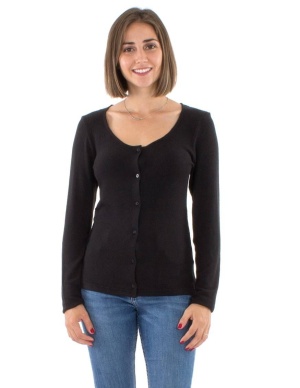 Cardigan negru tricot cu nasturi - Img 1