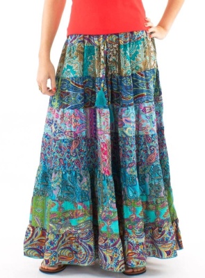 Fusta Maxi Blue cu volane - Img 2