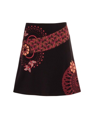 Fusta neagra bumbac print floral - Img 2