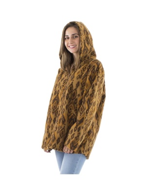Jacheta lunga polar mustar Print Lovina - Img 3