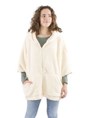 Jachetă Poncho bej din polar - Img 4