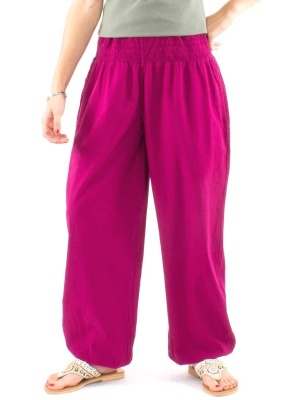 Pantaloni bumbac nuanta fuchsia - Img 1