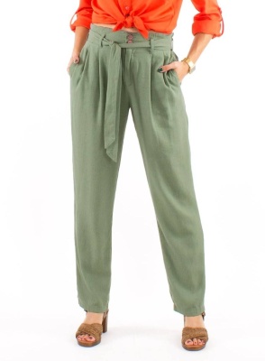 Pantaloni uni-chic cu pliuri - Img 1